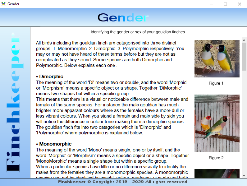 Identifying the gender of your Gouldian Finches, this page goes into quite some detail