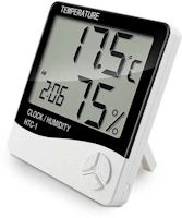 Thermometer and hygrometer, used to keep trsck of temperature and humidity